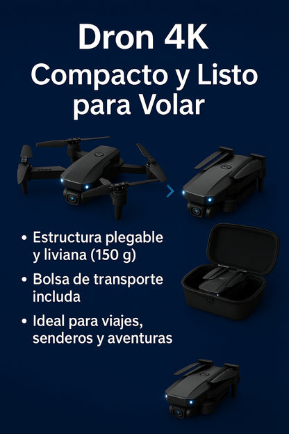 Drone X-Pro 4K + Accesorios de repuestos y ESTUCHE 🎁