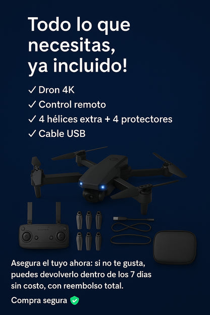 Drone X-Pro 4K + Accesorios de repuestos y ESTUCHE 🎁