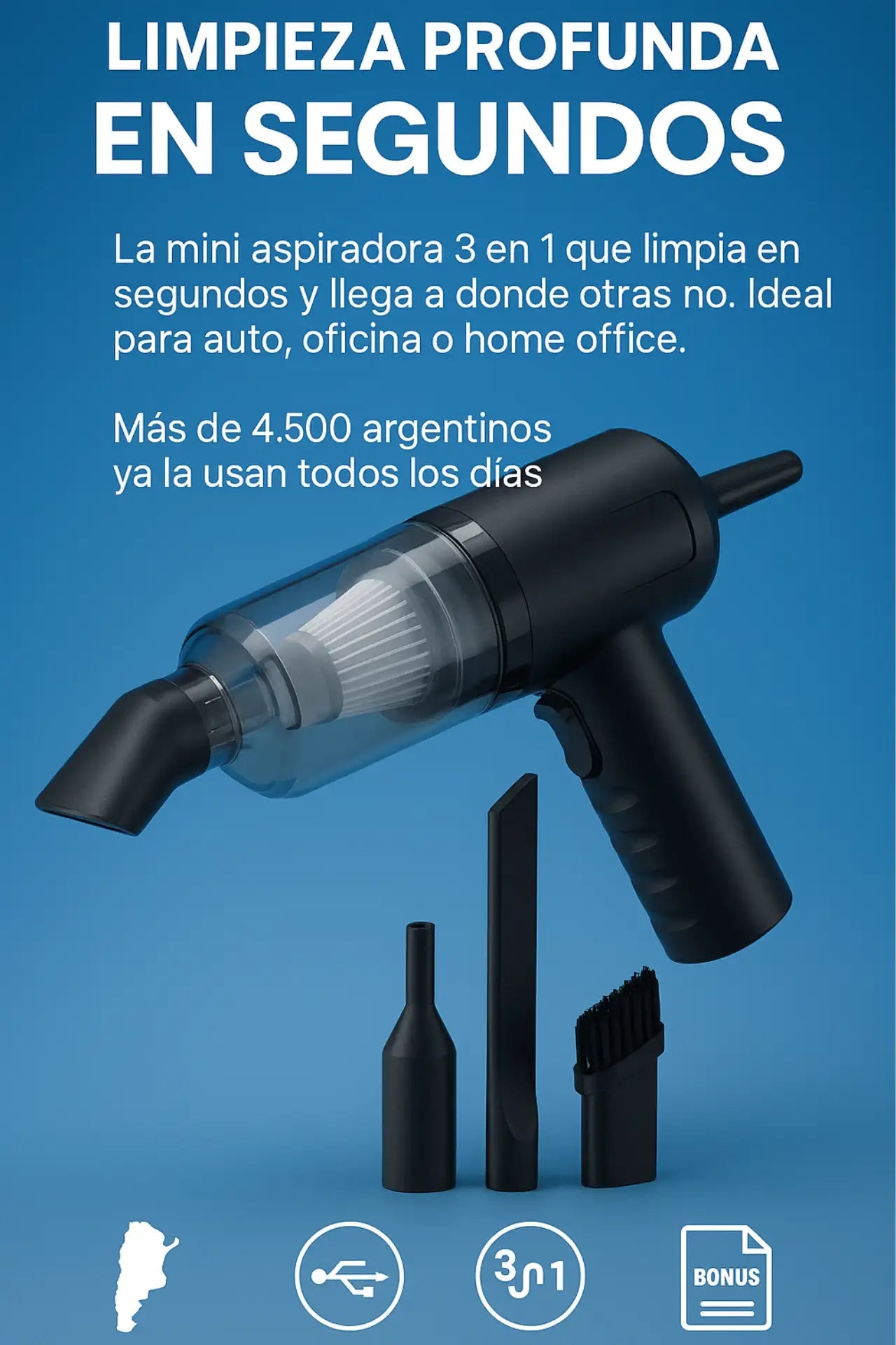 Mini Aspiradora 3 en 1